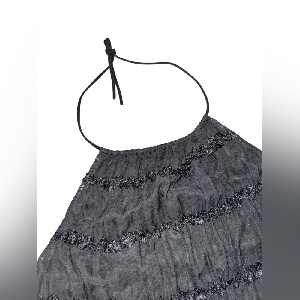Black Sheer Halter Top - Picture 2 of 4